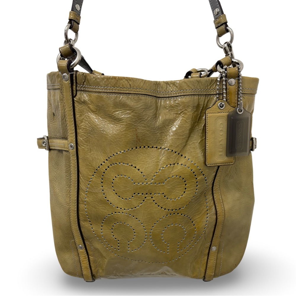 COACH -No. B1173-17065 - Vintage Audrey Yellow Patent Leather Andie Cinched Tote